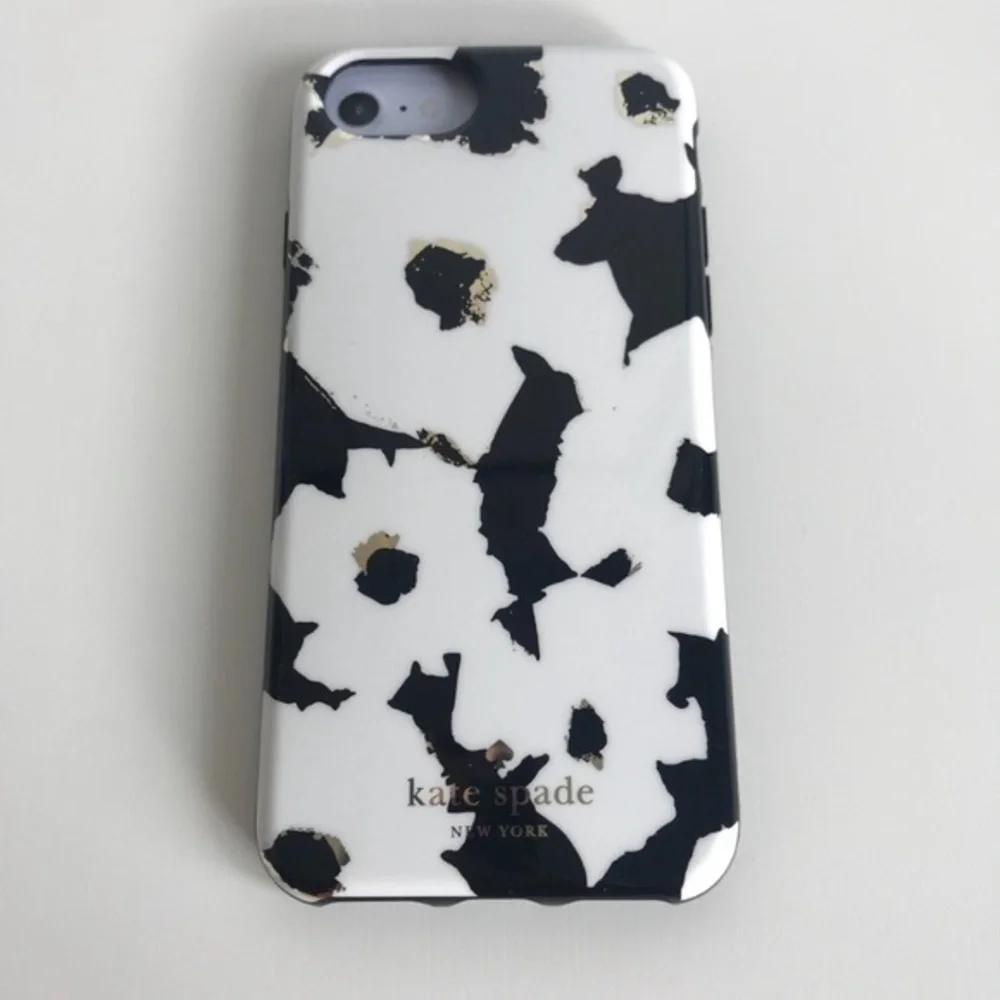 New Kate Spade Floating Floral Black White IPHONE Case Protector 6/6s 7/8